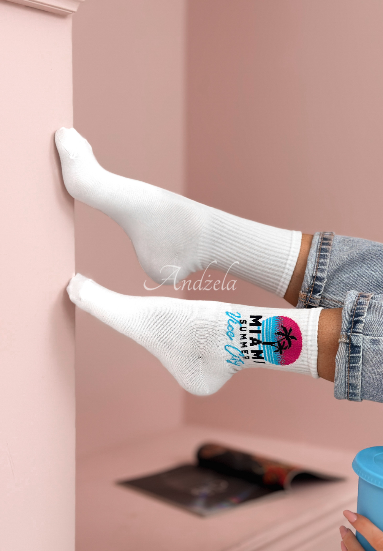 Miami Summer long socks white