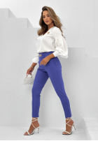 Materiałowe spodnie Pretty On Point chabrowe