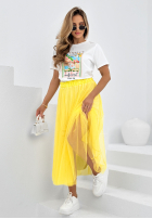 Tiulowa spódnica Marvolla bananowa