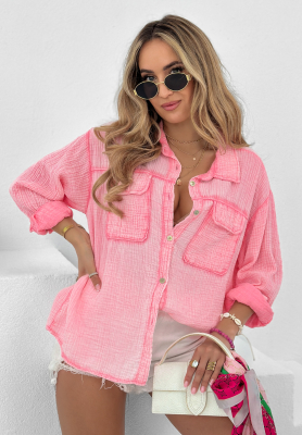 Bubbly Waves muslin shirt pink