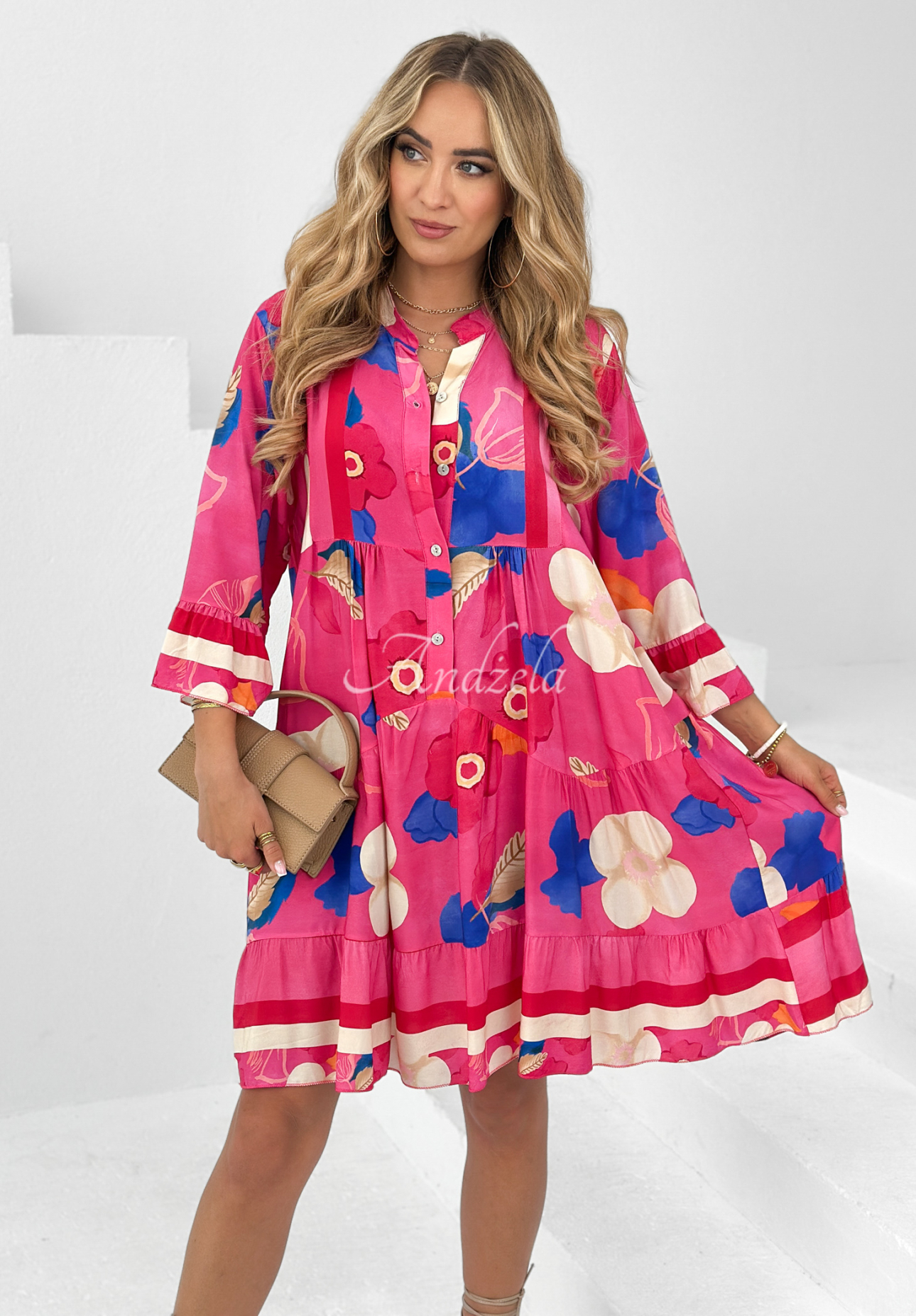 Patterned Magnala Fleur pink dress