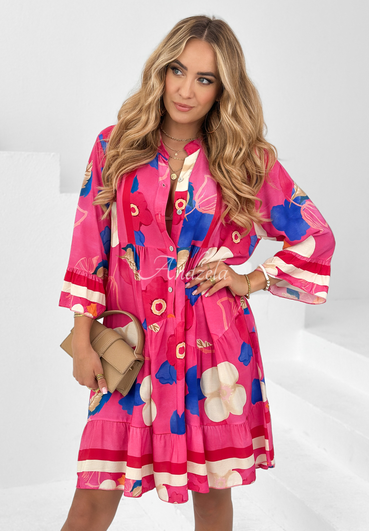 Patterned Magnala Fleur pink dress