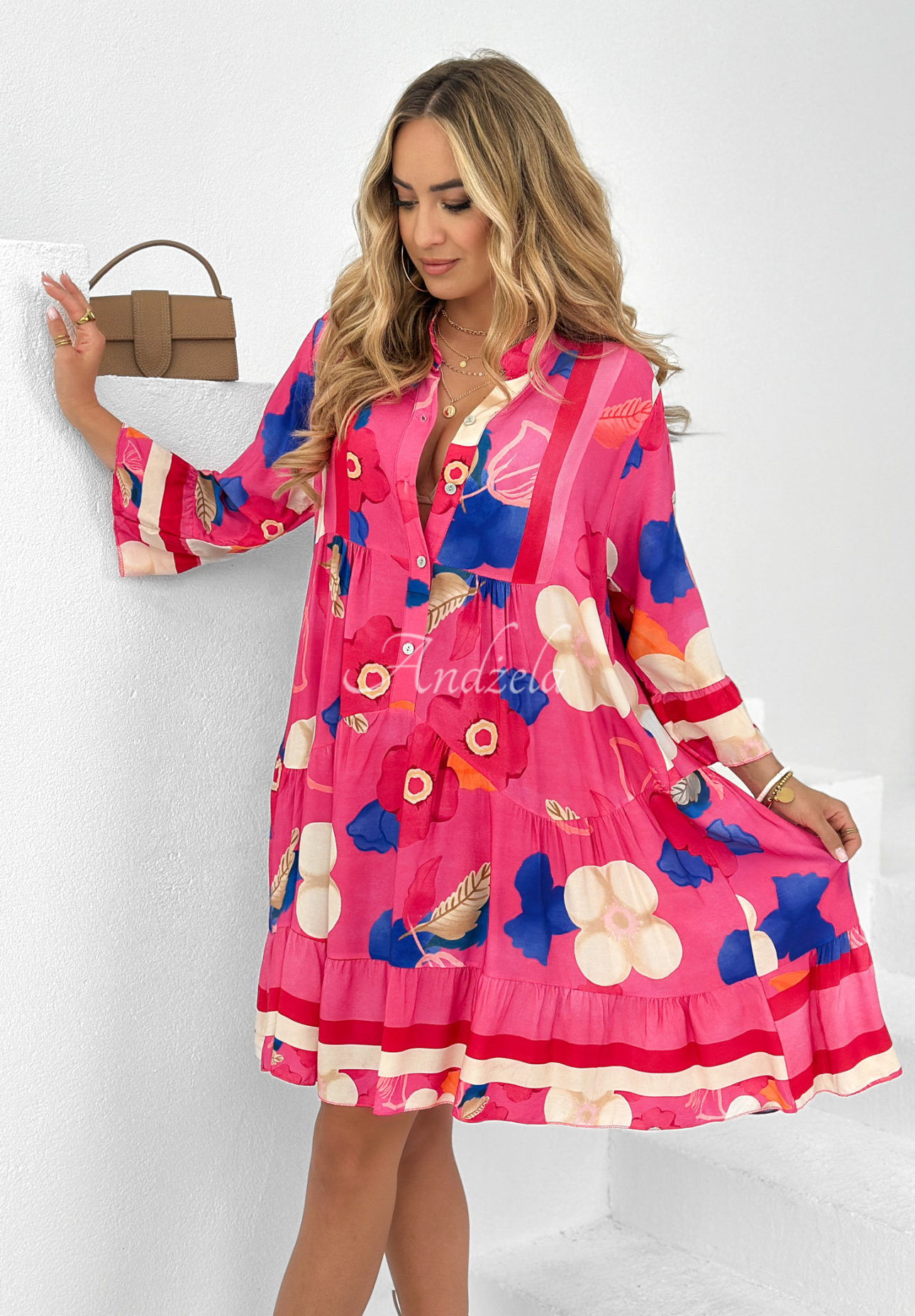 Patterned Magnala Fleur pink dress