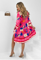 Wzorzysta sukienka Magnala Fleur różowa