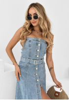 Jeansowa sukienka midi Dear Jenny niebieska