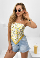 Wzorzysta apaszka w cytrynki Lemon Squeeze żółta
