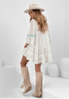 Sukienka z falbankami boho Vacay Attitude biała