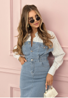 Jeansowa sukienka midi z koszulą Last Memories niebieska