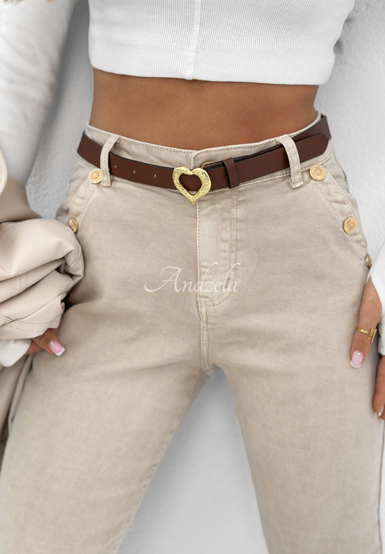 Denim skinny pants Don't Complicate It beige