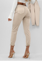 Spodnie jeansowe skinny Don't Complicate It beżowe