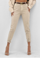 Spodnie jeansowe skinny Don't Complicate It beżowe