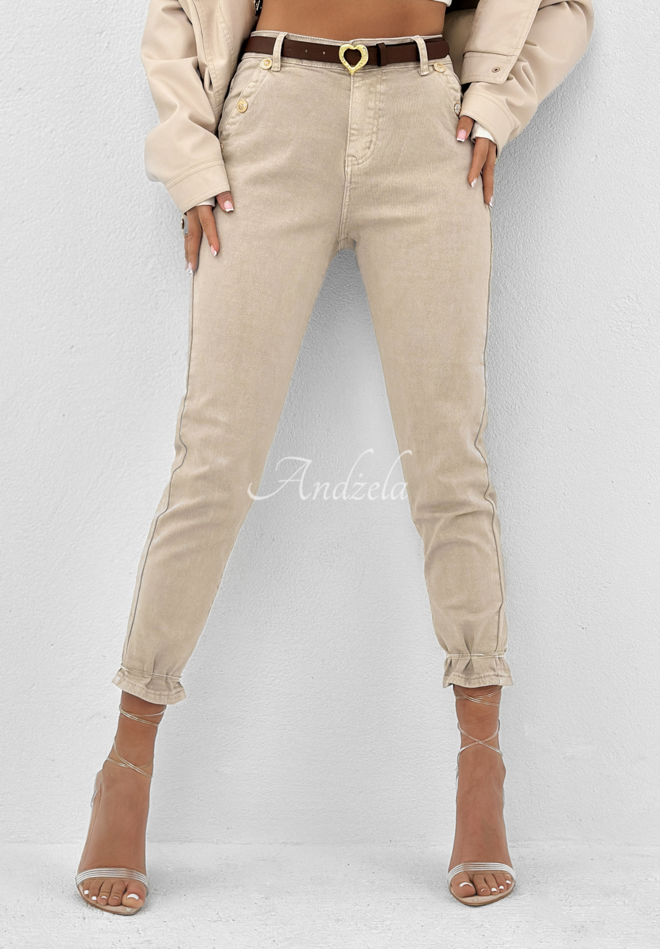 Denim skinny pants Don't Complicate It beige