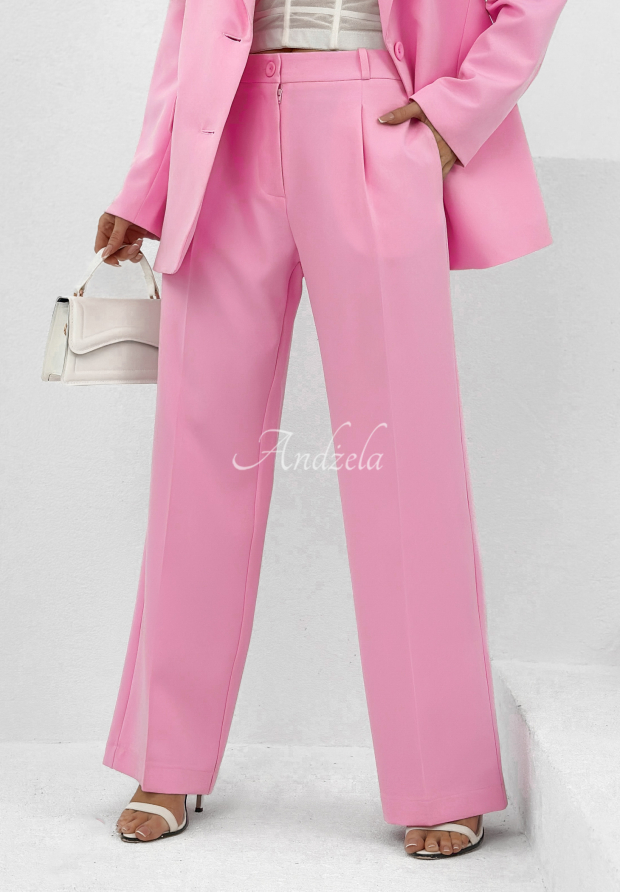 Eleganckie spodnie wide leg My Necessity r&oacute;żowe