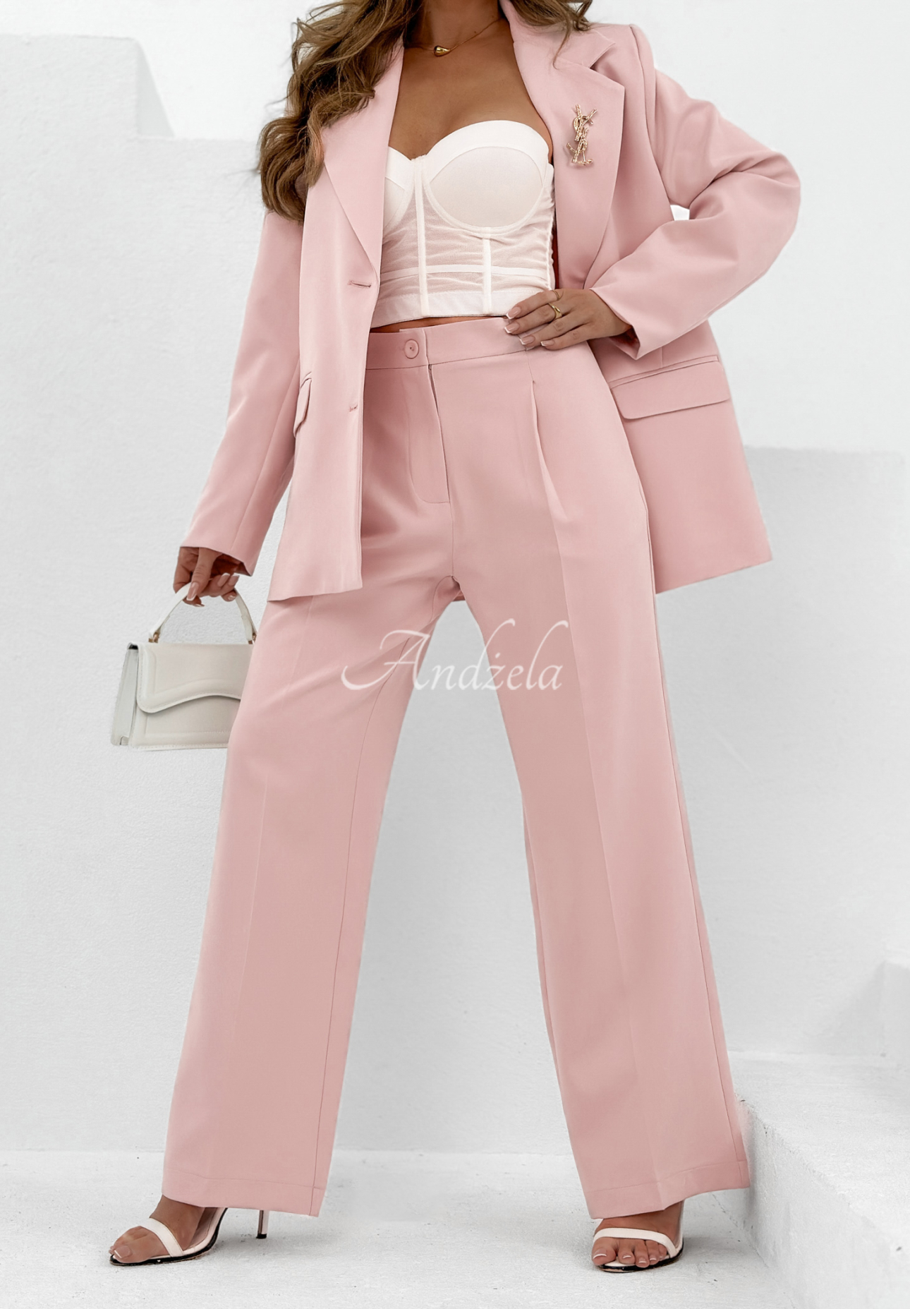 Elegant wide leg pants My Necessity powder pink