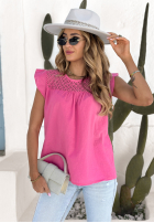 Bluzka z koronką Doing Amazing różowa