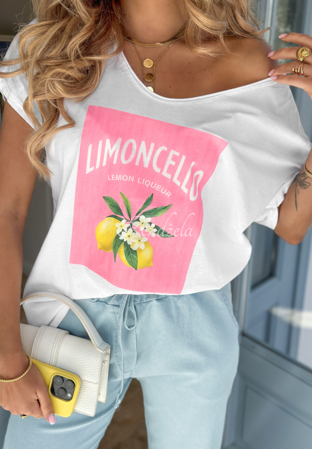 Lemon Print Relaxed T-Shirt - White