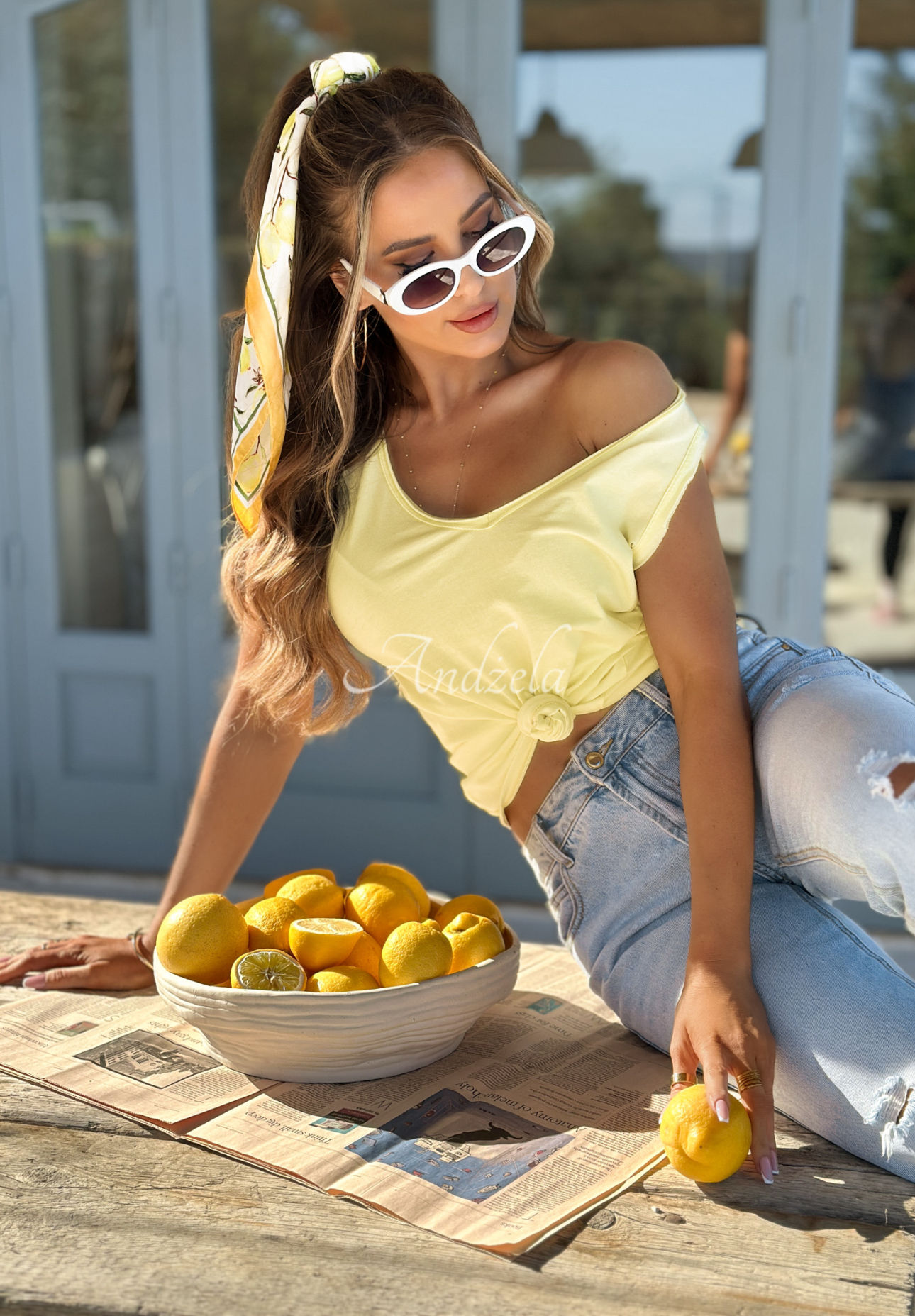 Sea And Me neckline top in banana