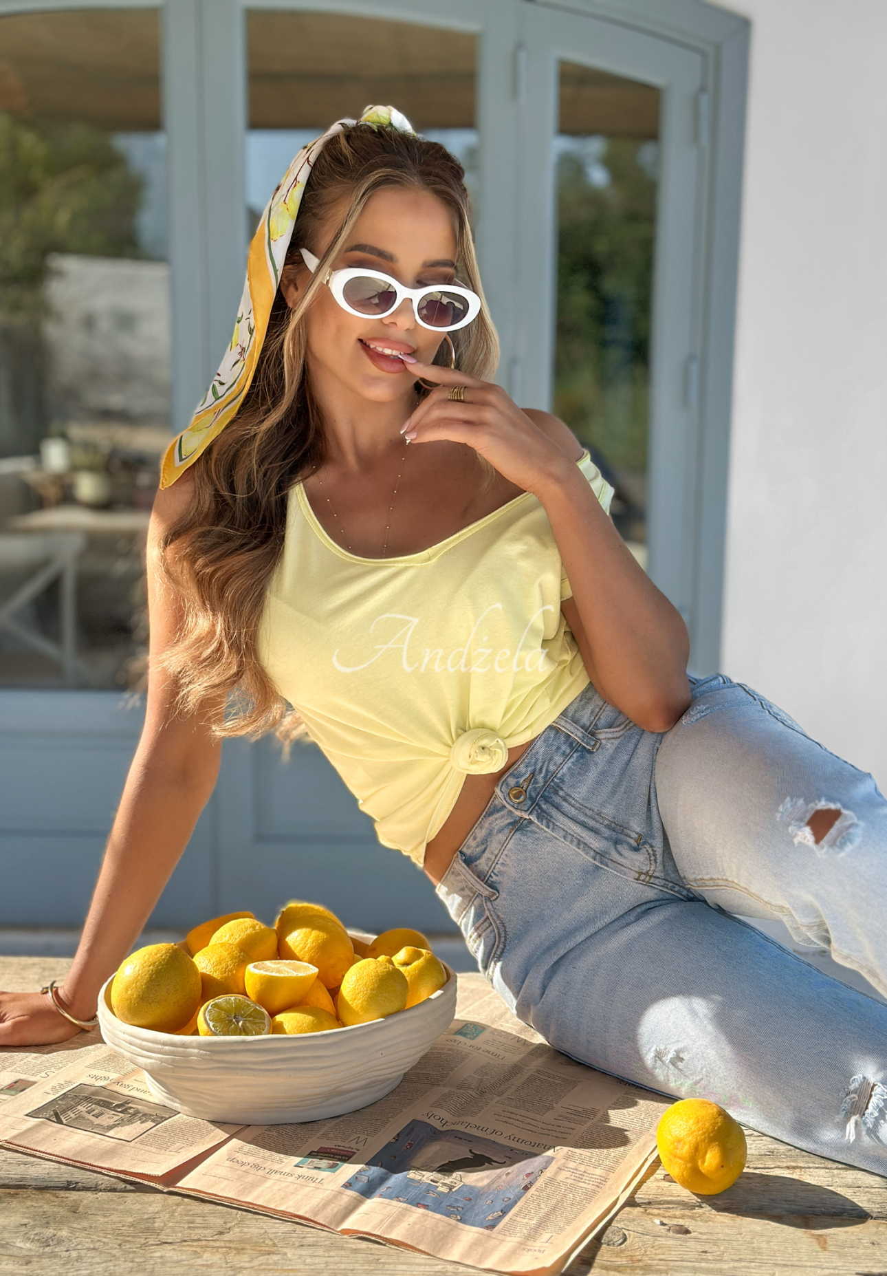 Sea And Me neckline top in banana