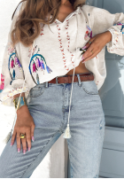 Spodnie jeansowe z paskiem Rest Of My Life jasnoniebieskie