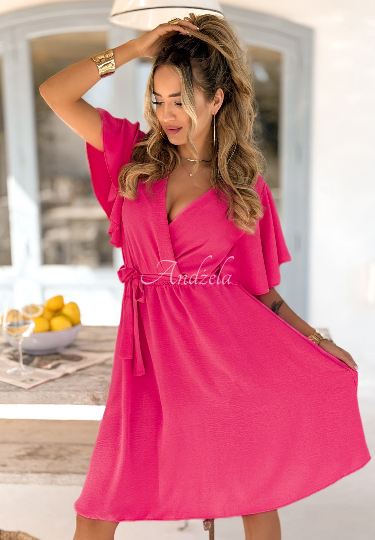 Memories Of You striped dress pink