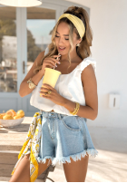 Krótka bluzka na ramiączkach Love You Anyways biała