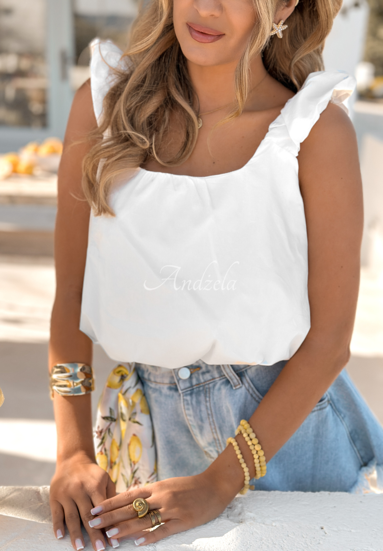 Love You Anyways short strapless blouse white