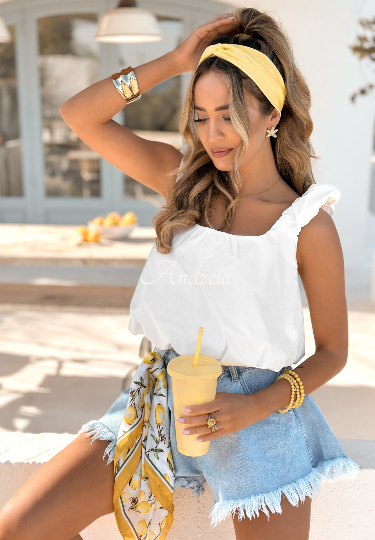 Love You Anyways short strapless blouse white