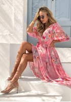 Kwiecista sukienka maxi Flower Time różowa