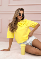 T-shirt z kokardą Bow Blessings żółty