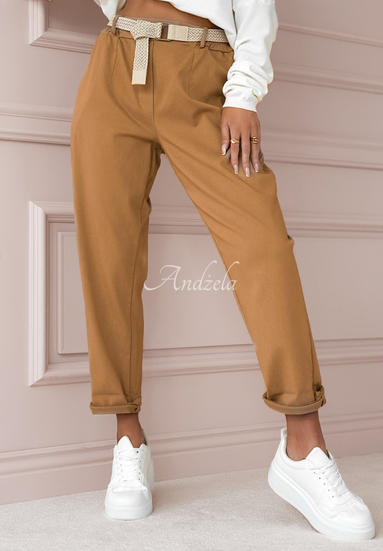 Count The Ways dark chocolate belted pants