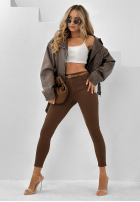 Spodnie jeansowe skinny Halfway There czekoladowe