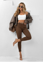 Spodnie jeansowe skinny Halfway There czekoladowe