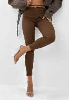 Spodnie jeansowe skinny Halfway There czekoladowe