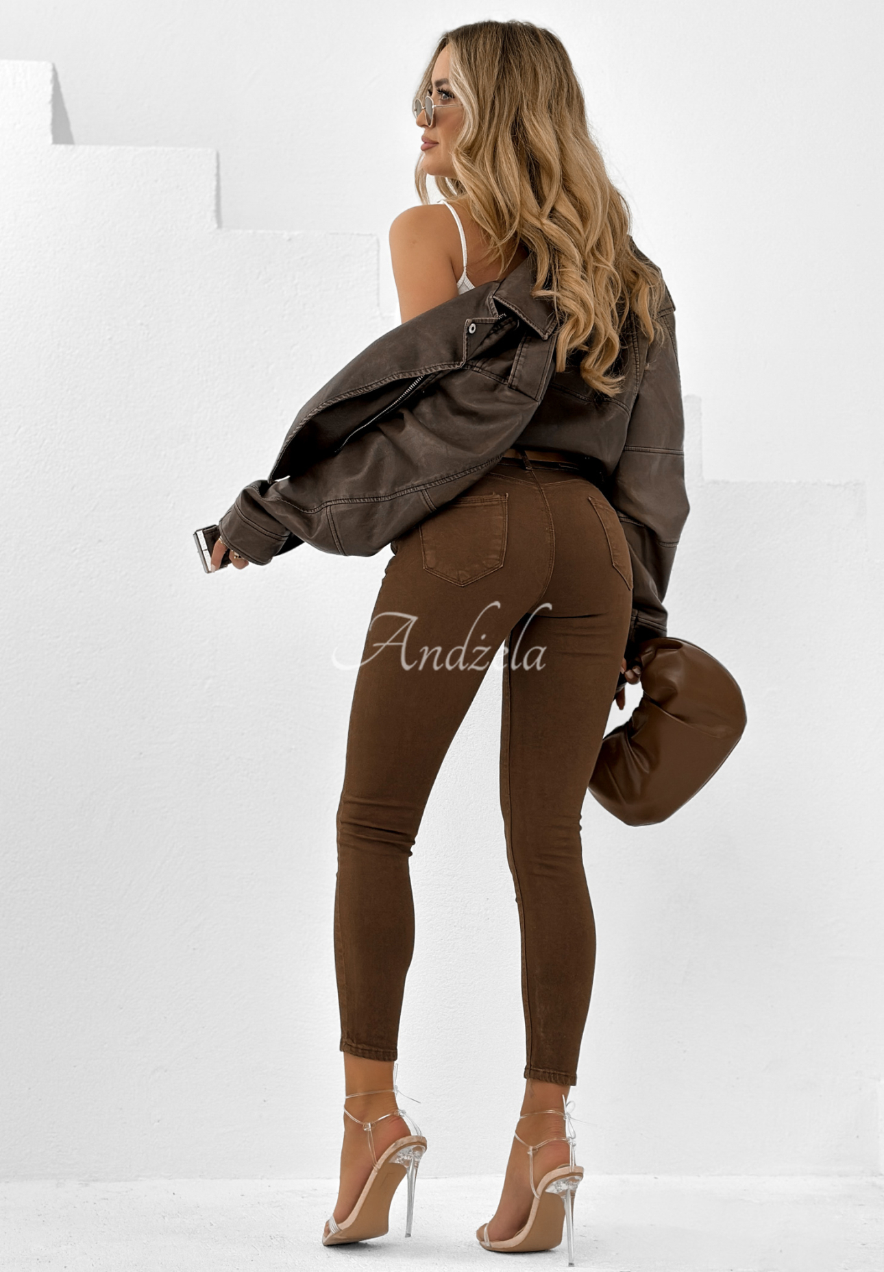 Halfway There chocolate skinny jeans pants