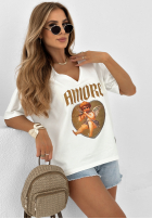 T-shirt z nadrukiem Amore Angel biały