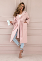 Długi płaszcz Colors Of Spring pudrowy róż