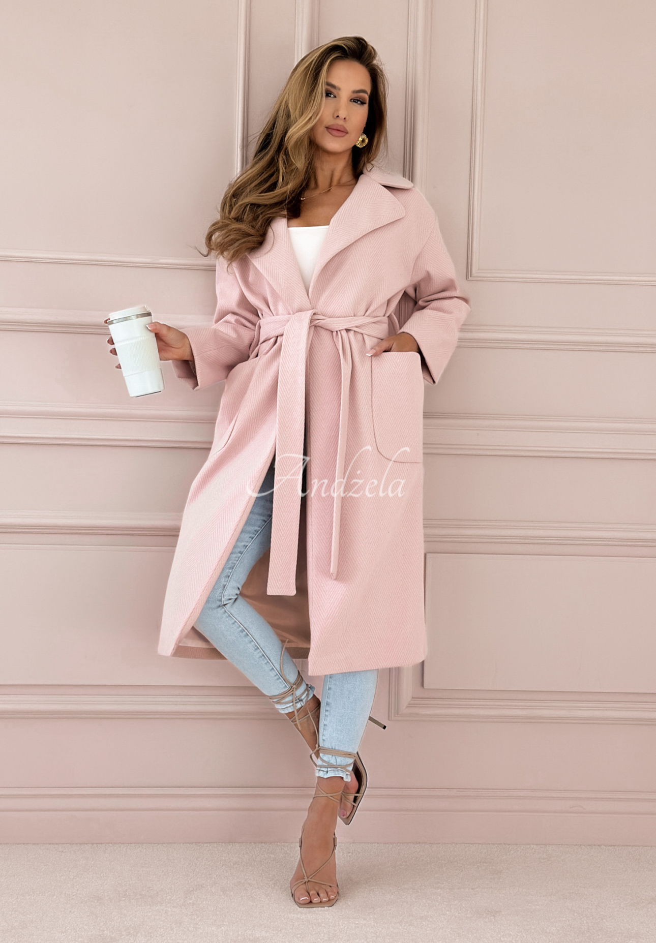 Colors Of Spring long coat powder pink