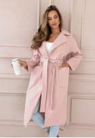 Długi płaszcz Colors Of Spring pudrowy róż