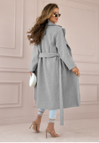 Długi płaszcz Colors Of Spring biało-czarny