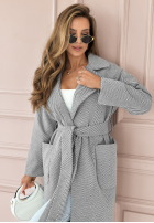 Długi płaszcz Colors Of Spring biało-czarny