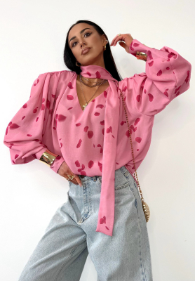 La Milla Your Own Person pink patterned blouse