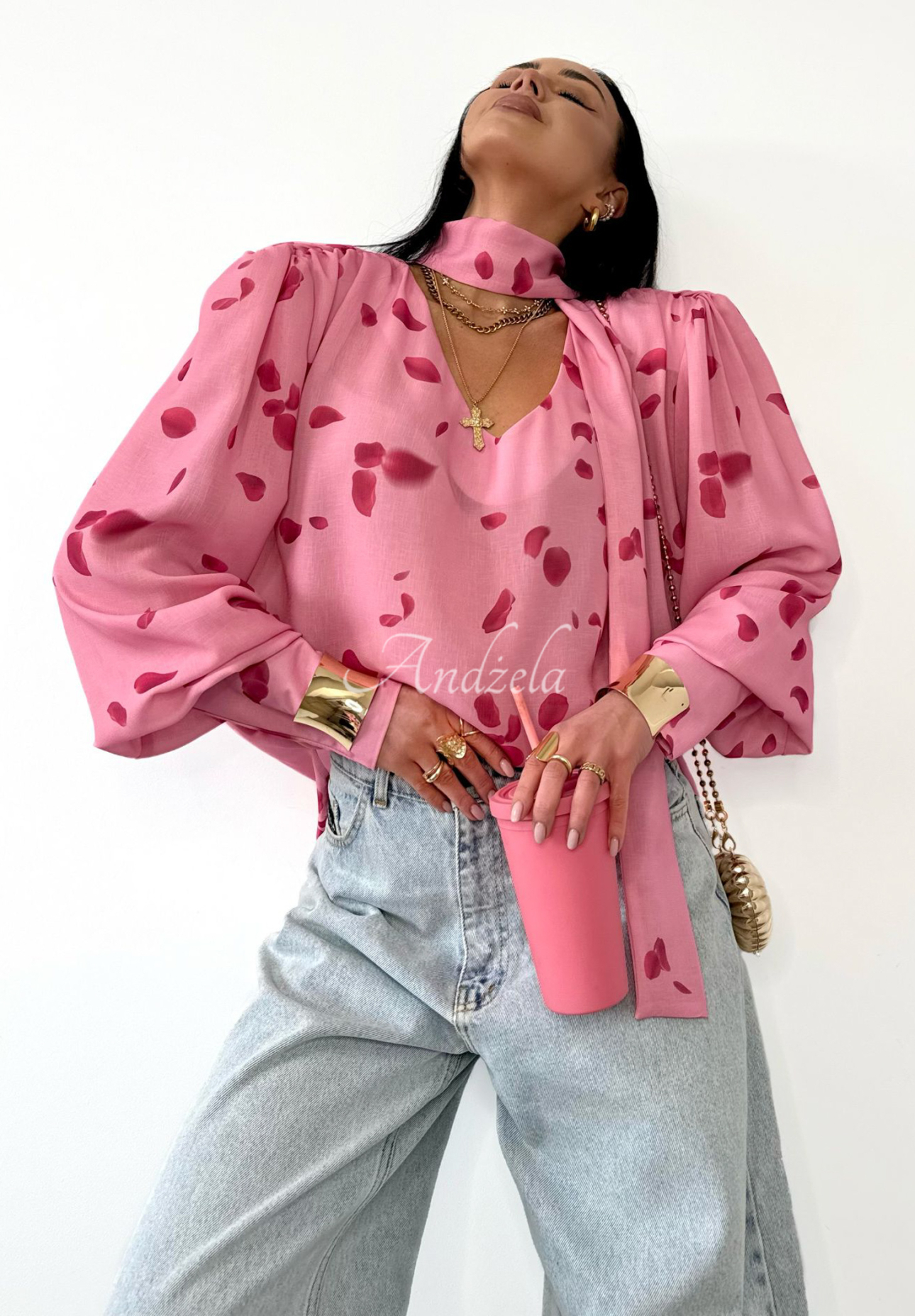 La Milla Your Own Person pink patterned blouse