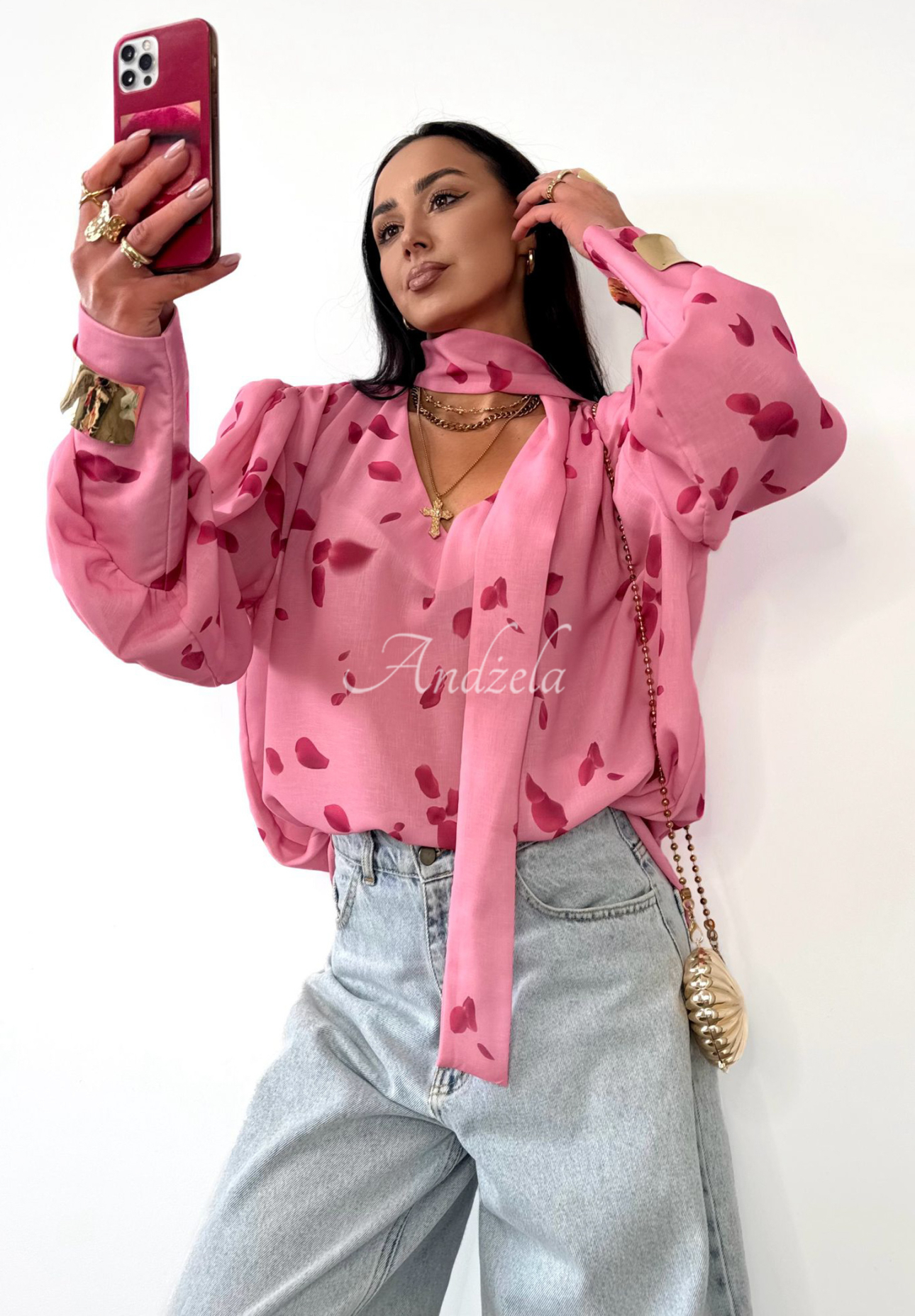 La Milla Your Own Person pink patterned blouse