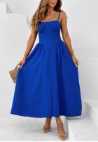 Gorsetowa sukienka maxi na ramiączkach Summery Princess kobaltowa