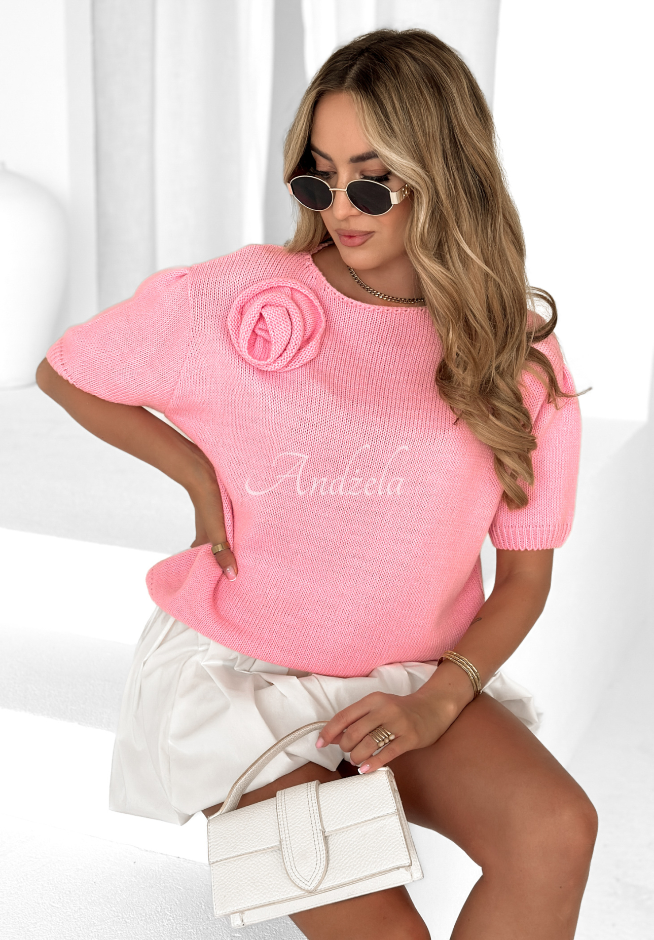Pretty Rose oversize sweater powder pink