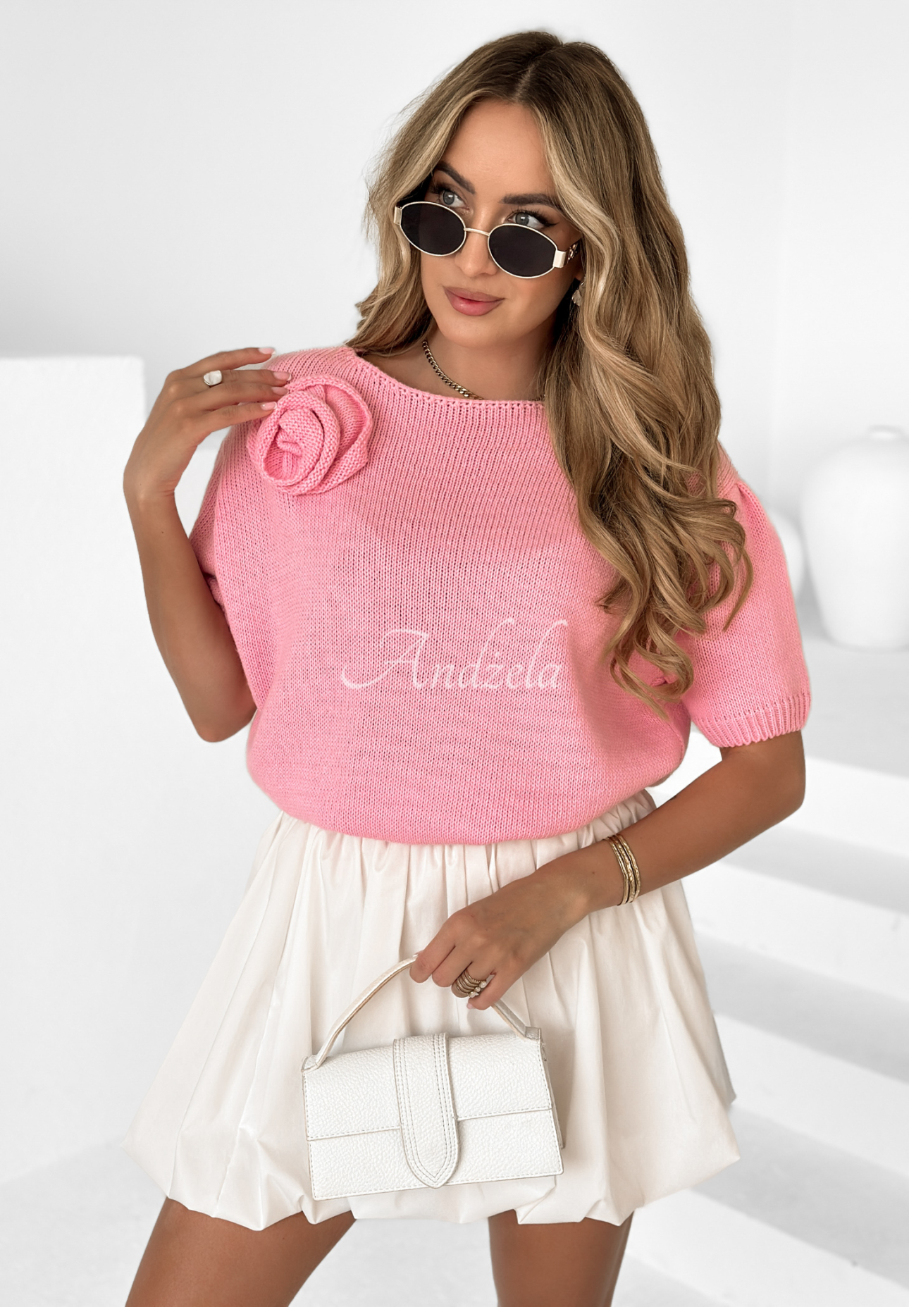 Pretty Rose oversize sweater powder pink