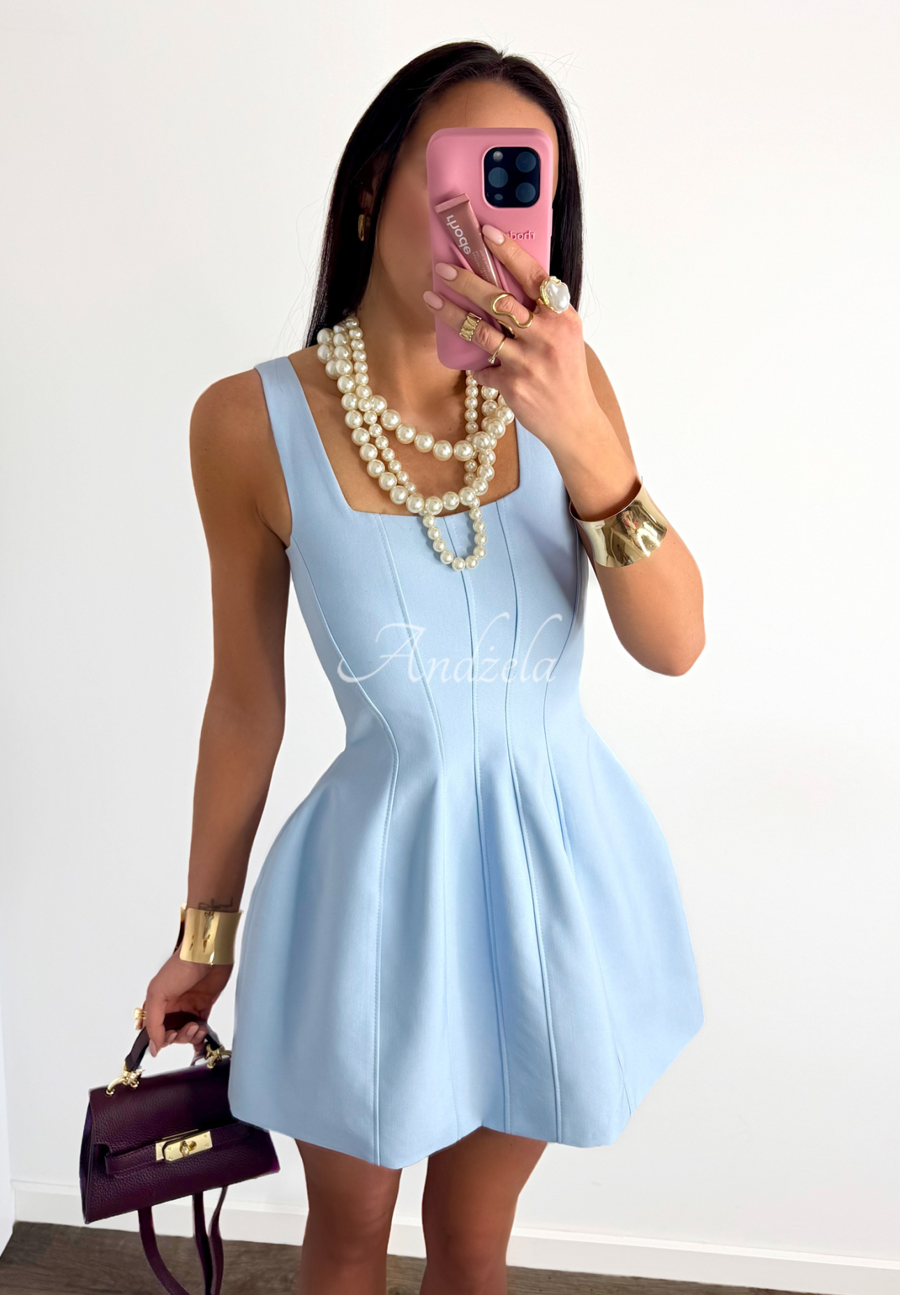 La Milla Crystal Wealth blue stretch strapless dress