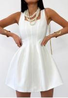 Rozkloszowana sukienka na ramiączkach La Milla Crystal Wealth biała