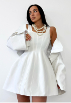 Rozkloszowana sukienka na ramiączkach La Milla Crystal Wealth biała