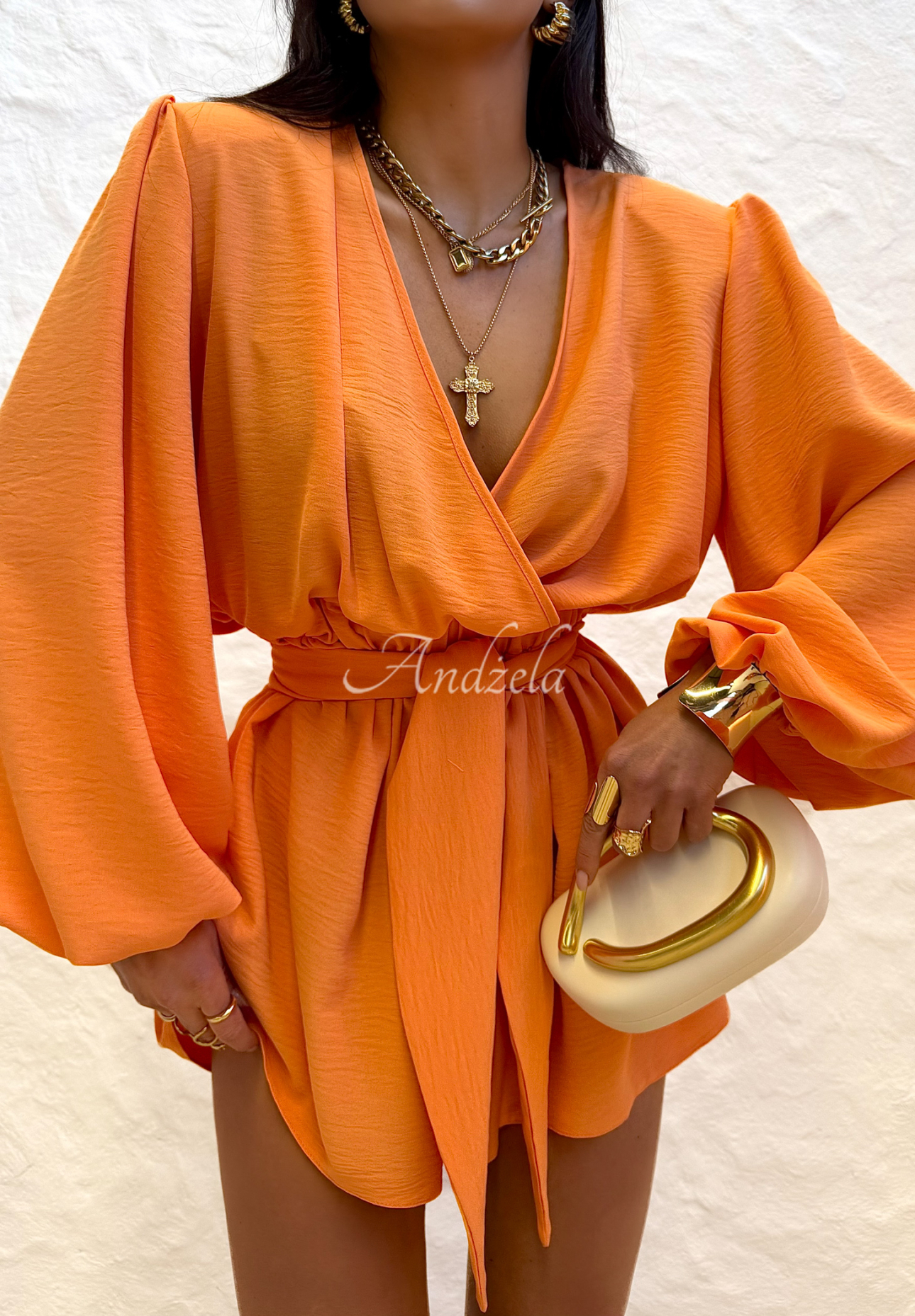 La Milla Keep On Shining orange short jumpsuit